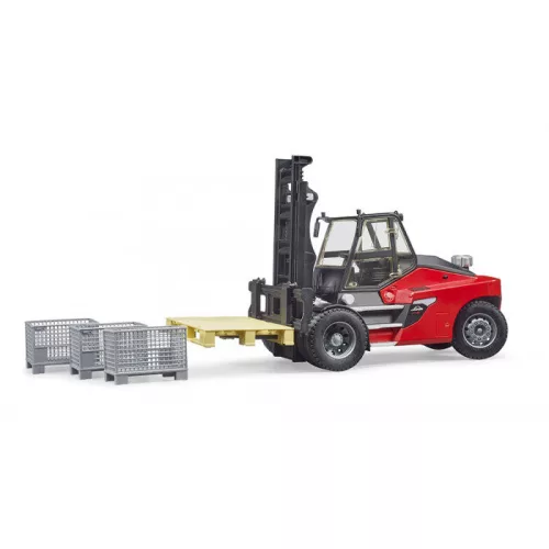 Bruder Linde HT160 targonca raklappal és 3 tárolóval (02513)