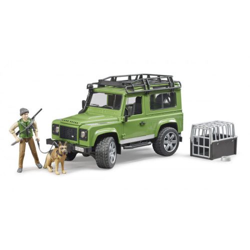 Bruder Land Rover Defender Station Wagon erdésszel és kutyával