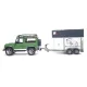 Bruder Land Rover Defender lószállítóval és lóval (02592)