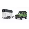 Bruder Land Rover Defender lószállítóval és lóval (02592)