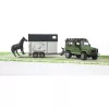 Bruder Land Rover Defender lószállítóval és lóval (02592)