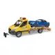 Bruder MB Sprinter autószállító Bruder Roadsterrel és fény+hangmodullal (02675)