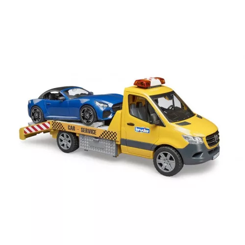 Bruder MB Sprinter autószállító Bruder Roadsterrel és fény+hangmodullal (02675)