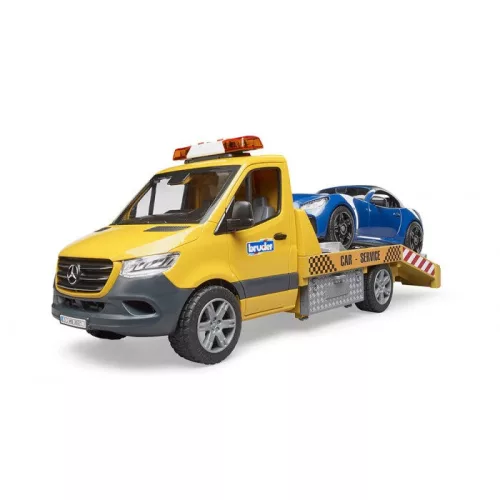 Bruder MB Sprinter autószállító Bruder Roadsterrel és fény+hangmodullal (02675)