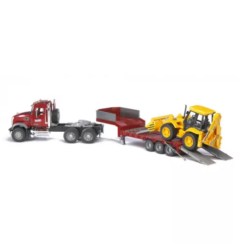 Bruder MACK anite tréler és JCB munkagép (02813)