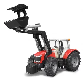 Bruder Massey Ferguson 7600 traktor homlokrakodóval (03047)