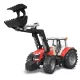 Bruder Massey Ferguson 7600 traktor homlokrakodóval (03047)