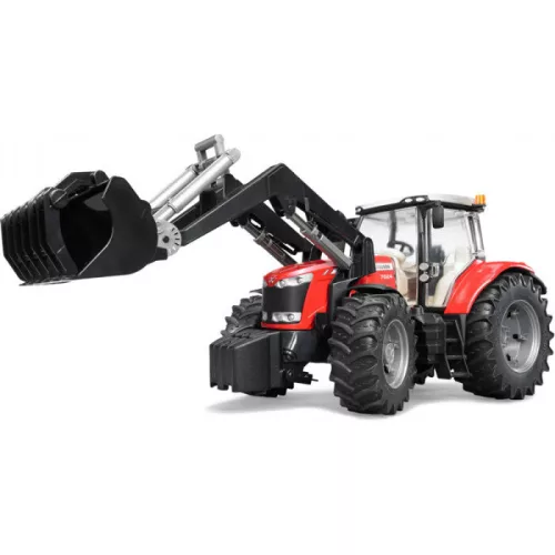Bruder Massey Ferguson 7600 traktor homlokrakodóval (03047)