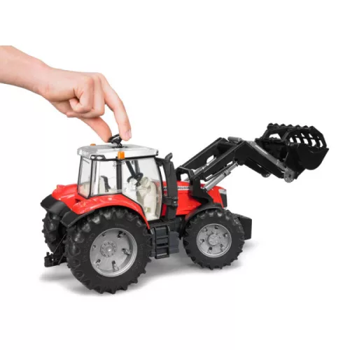 Bruder Massey Ferguson 7600 traktor homlokrakodóval (03047)