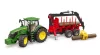 Bruder John Deere 7R 350 erdészeti pótkocsival és 4 farönkkel (03154)
