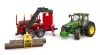 Bruder John Deere 7R 350 erdészeti pótkocsival és 4 farönkkel (03154)