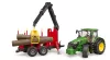 Bruder John Deere 7R 350 erdészeti pótkocsival és 4 farönkkel (03154)