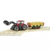 Bruder Case IH Optum 300 CVX homlokrakodóval, utánfutóval és hengerbálákkal (03198)
