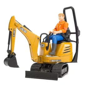   Bruder Bworld - JCB Micro excavator 8010 CTS építőipari munkással (62002)