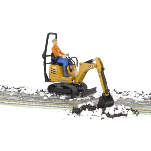 Bruder Bworld - JCB Micro excavator 8010 CTS építőipari munkással (62002)