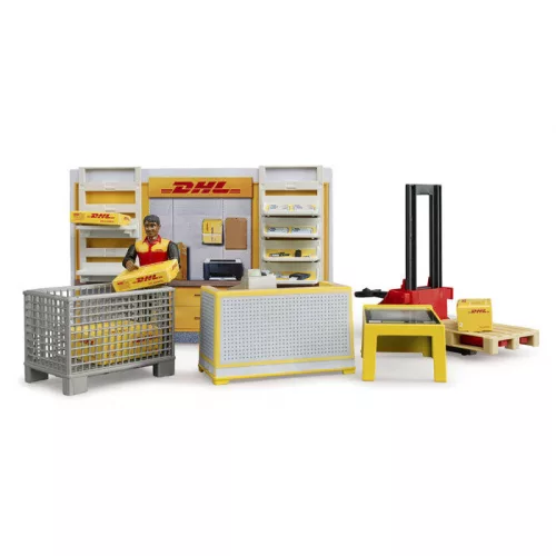 Bruder bworld DHL bolt, kézi hidraulikus emelővel (62251)