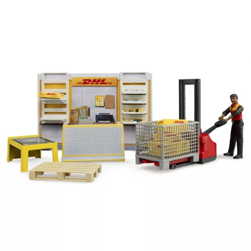 Bruder bworld DHL bolt, kézi hidraulikus emelővel (62251)