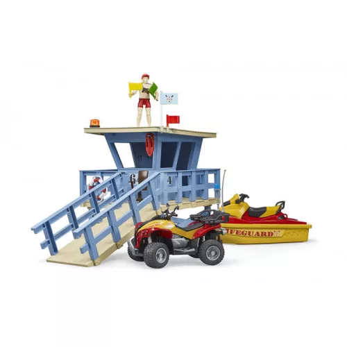 Bruder bworld Mentőállomás Quaddal és Jetskivel (62780)