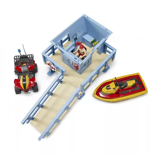 Bruder bworld Mentőállomás Quaddal és Jetskivel (62780)