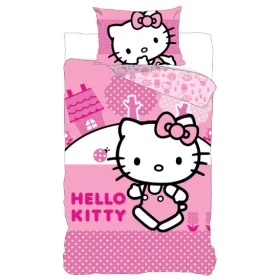   Hello Kitty Pink World gyerek, ovis ágyneműhuzat 100×135 cm, 40×60 cm