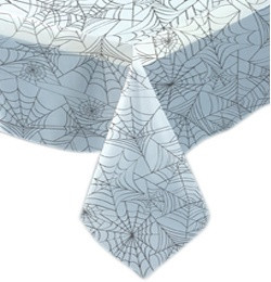 Pókháló Mintás Áttetsző Asztalterítő Halloweenre - 137 cm x 274 cm, abrosz