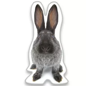 Nyuszis Grey formapárna, díszpárna 22x36 cm