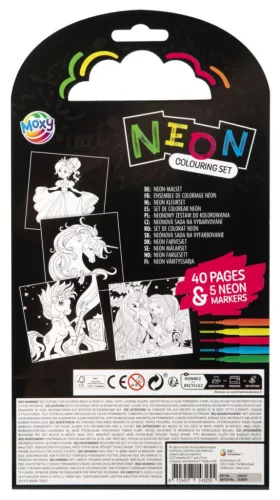 Unikornis Neon színező filctollal 40 oldalas