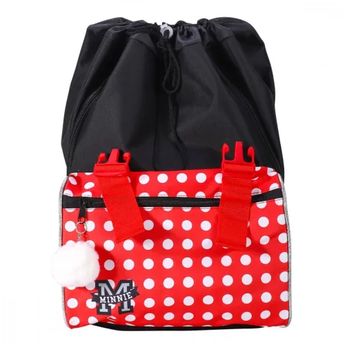 Disney Minnie Grey iskolatáska, táska Pomponnal, 42 cm
