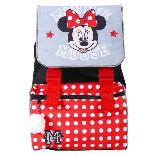 Disney Minnie Grey iskolatáska, táska Pomponnal, 42 cm
