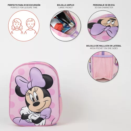 Disney Minnie Purple 3D hátizsák, táska 31 cm