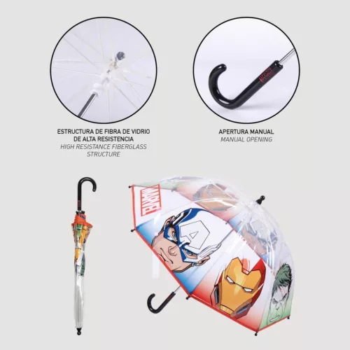 Bosszúállók Mighty gyerek átlátszó esernyő Ø71 cm