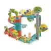 Clementoni Színes Fun Garage készségfejlesztő garázs szett bukfencező kisautóval 