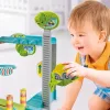 Clementoni Színes Fun Garage készségfejlesztő garázs szett bukfencező kisautóval 