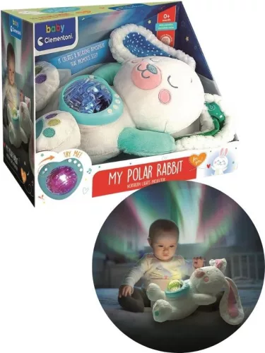 Clementoni Plüss nyuszi White éjszakai fény, projektor