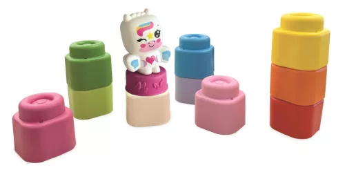 Clementoni Színes Clemmy Unicorn puha építőkocka szett 10 db-os figurával