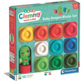  Clementoni Színes Clemmy puha építőkocka szett 10 db-os figurával