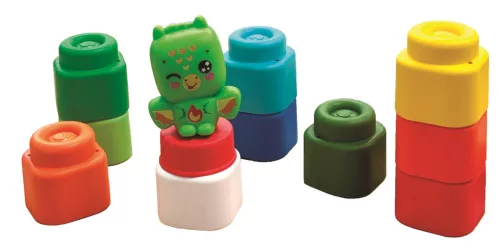 Clementoni Színes Clemmy puha építőkocka szett 10 db-os figurával