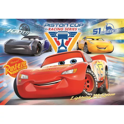 Clementoni Disney Verdák Piston Cup 104 db-os puzzle