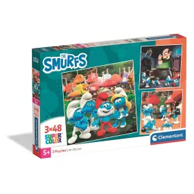 Clementoni Hupikék törpikék Village 3x48 db-os puzzle