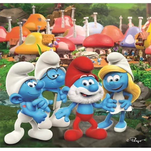 Clementoni Hupikék törpikék Village 3x48 db-os puzzle