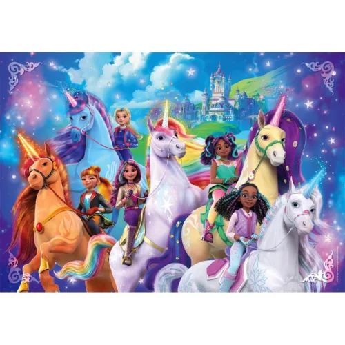 Clementoni Unikornis Akadémia Rainbow Valley 180 db-os puzzle 