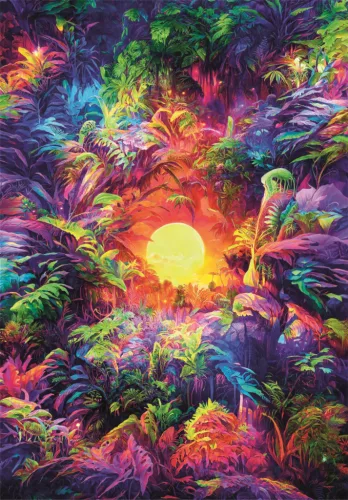 Clementoni Színes dzsungel Psychedelic 500 db-os Compact puzzle