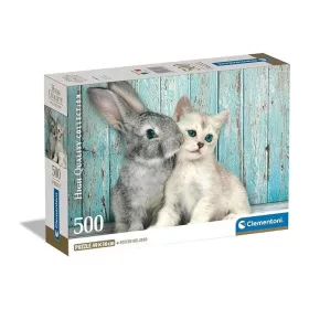 Clementoni Állatos Cat & Bunny 500 db-os puzzle Compact