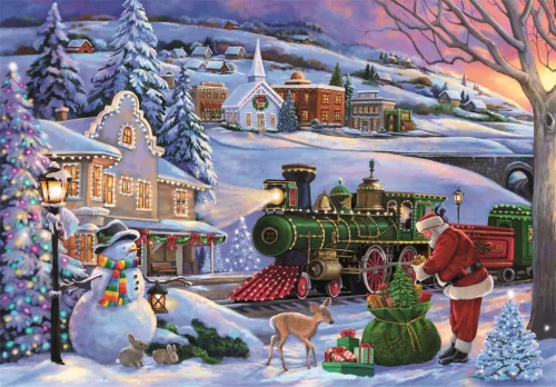Clementoni Karácsony Train 500 db-os Compact puzzle