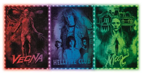 Clementoni Stranger Things Vecna's Curse 520 db-os puzzle LED-es keretben 