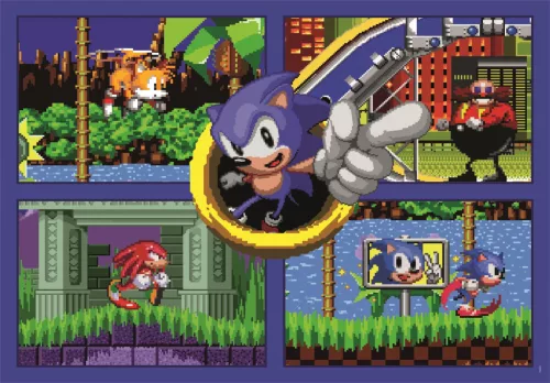Clementoni Sonic a sündisznó 64 Bit Fast 500 db-os Cube puzzle