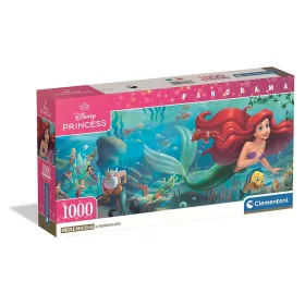   Disney Hercegnők Ariel 1000 db-os panorama Compact puzzle Clementoni
