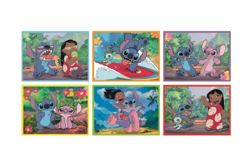 Disney Lilo és Stitch, A csillagkutya Funny Day mesekocka 12 db-os Clementoni