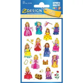   Matrica, papír, 3 ív, 76x120 mm, AVERY ZWECKFORM, "Z-Design No.53198", királylány