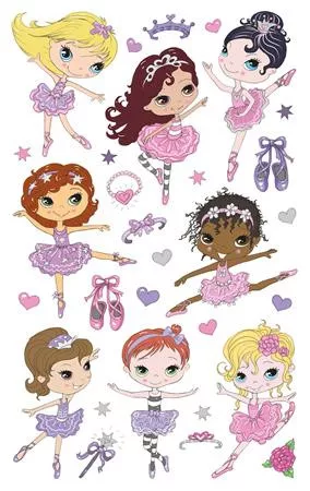 Matrica, papír, 1 ív, 76x120 mm, AVERY ZWECKFORM, "Z-Design No.53221", balerina